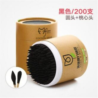 200 Stks/doos Veilig Standaard Bamboe Wattenstaafjes Sticks Oren Schoon Gereedschap Tweekoppige Zachte Cleaning Up Katoen Bud swabs 05
