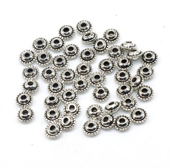 200 stks/partij 5mm Metalen Kralen Antieke Sliver Plated Losse Kraal Tibetaans Zilveren Spacer Kralen voor Armbanden Sieraden Accessoires