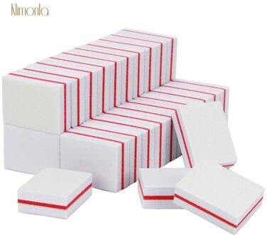 200 Stks/partij Mini Spons Schuren Buffing Bestand 100/180 Grits Wit Nail Buffing Poolse Block Pedicure Manicure Salon Art Gereedschap