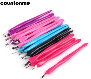 200 Stks/partij Rvs Cuticle Pusher Vork Dode Huid Remover Mix Kleur Manicure Trimmer Removal Pedicure Nail Art Gereedschap