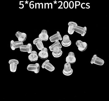 200 Stks/partij Stud Earring Backs Eenvoudige Clear Rubber Stoppers Silicone Ronde Oor Inpluggen Geblokkeerd Voor Diy Sieraden Maken 5x6mm