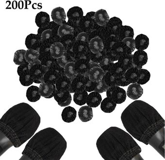 200 Stks/set Count Microfoon Hygiëne Cover Geur Verwijderen Wegwerp Mike Covers Microfoons Shield Micraphone Sokken Microfoons Mikes zwart