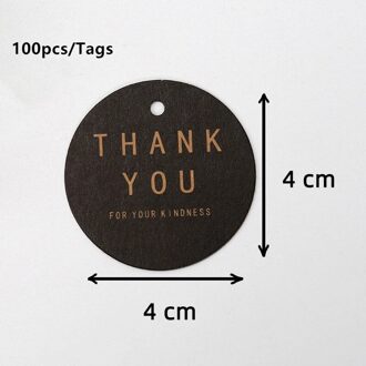 200 Stuks 4Cm Ronde Kaart Kraft Tags Dank U Merci Liefde Print Tag Labels Handgemaakte Product Kledingstuk Schoenen hang Tag Accessoires THANK YOU zwart