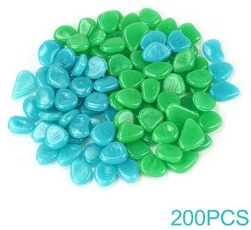 200 Stuks Lichtgevende Stenen Man-Made Pebble Glow Dark Tuin Stenen Rotsen Voor Loopbruggen Path Landschap Fish Tank Decor stijl 02