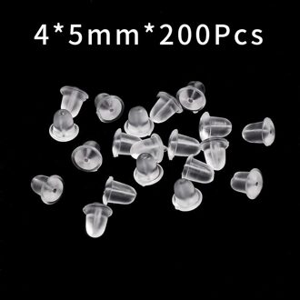 200 Stuks Rubber Earring Terug Silicone Ronde Oor Plug Geblokkeerd Caps Oorbellen Terug Stoppers Voor Diy Onderdelen Sieraden Bevindingen Maken 4x5mm