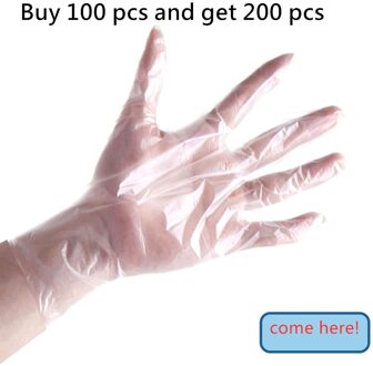 200 Stuks Wegwerp Handschoenen Pe Tuin Bbq Plastic Handschoenen Multifunctie Restaurant Keuken Accessoires
