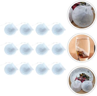 200 Stuks Wegwerp Lege Thee Pouch Ronde Theezakjes Filter Papieren Zakken Kruiden Zak