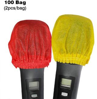 200 Stuks Wegwerp Non-woven Microfoon Cover Removal Voorruit Beschermende Mic Cap Pad Voor Ktv Karaoke Levert Rood