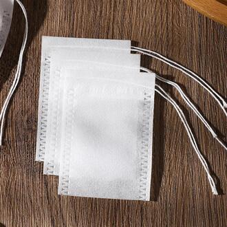 200 Stuks Wegwerp Thee Filter Zakken Thee Zetgroep Bag Trekkoord Theezakje Kruiden Zak