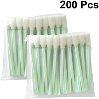 200 Stuks Wisser Sticks Multipurpose Spiraal Tip Industriële Spons Stick Voor Optische Apparatuur Schoonmaken wit 1