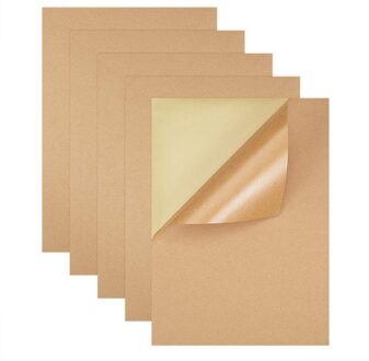 200 Vellen/Batch A4 Size Blanco Kraftpapier Sticker/Zelfklevende A4 Kraftpapier Label Papier Voor inkjet Printer Verpakking