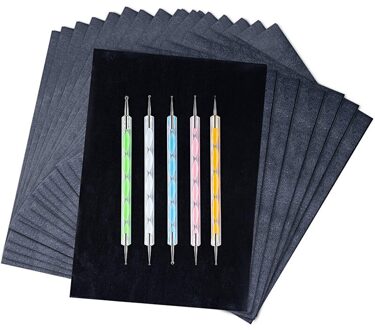 200 Vellen Graphite Papier Zwart Carbon Transfer (8.5X11.5 Inch)Tracing Papier Met 5 Pcs Stylussen bal Styluses
