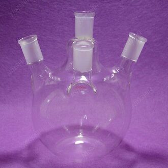 2000 ML, 4 Hals, 24/40, Platte Bodem Kolf, Vier Hals, 2L, lab Glaswerk 24/40