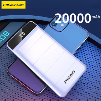 20000mAh/10000mAh PISEN Power Bank Dual USB Powerbank External Battery With LED Display Fast Portable Charger For iPhone/Xiaomi
