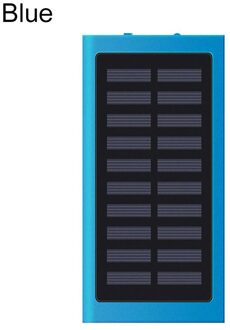 20000Mah Draagbare Externe Batterij Zonne-energie Bank 2.1A Snelle Telefoon Oplader Dubbele Usb Uitgang Poverbank Voor Xiaomi Huawei Iphone Blauw