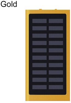 20000Mah Draagbare Externe Batterij Zonne-energie Bank 2.1A Snelle Telefoon Oplader Dubbele Usb Uitgang Poverbank Voor Xiaomi Huawei Iphone Goud