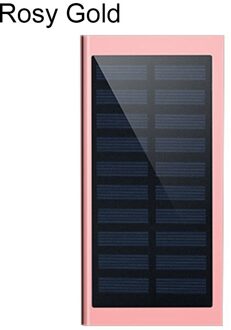 20000Mah Draagbare Externe Batterij Zonne-energie Bank 2.1A Snelle Telefoon Oplader Dubbele Usb Uitgang Poverbank Voor Xiaomi Huawei Iphone rooskleurig rood