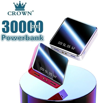 20000mAh Power Bank Protable Outdoor Travel Charger LCD Digital Display LED Lighting Powerbank Phone External Battery Pack