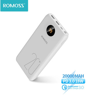 20000mAh ROMOSS SW20 Pro Portable Power Bank Charger External Battery PD 3.0 Fast Charging With LED Display For Phones Tablet