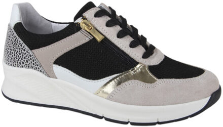 20008-090 dames veterschoenen sportief - maat 38 Zwart