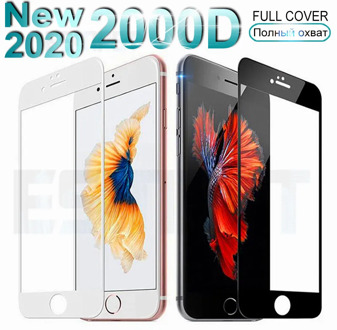 2000D Curved Edge Full Cover Tempered Glass For iPhone 6 6S 7 8 Plus Screen Protective Glass on For iPhone 7 8 SE 2020 Film Case