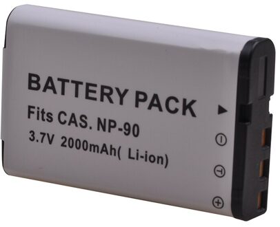 2000Mah NP-90 Np 90 NP90 Batterij Voor Casio Exilim EX-H10 EX-H15 EX-H20G EX-H20GBK EX-H20GSR EX-FH100BK EX-FH100 1x accu