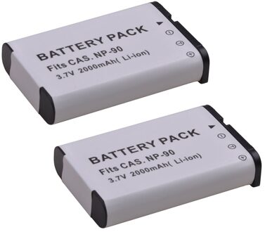 2000Mah NP-90 Np 90 NP90 Batterij Voor Casio Exilim EX-H10 EX-H15 EX-H20G EX-H20GBK EX-H20GSR EX-FH100BK EX-FH100 2x accu