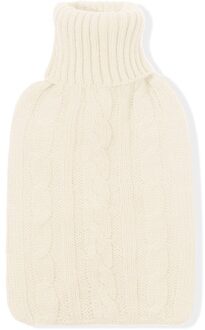 2000Ml Effen Kleur Zachte Gebreide Cover Handwarmer Water Gevulde Tas Winter Dagelijks Water Fles Cover Grote wit