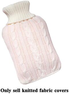 2000Ml Warm Water Fles Gebreide Cover Effen Kleur Water Gevulde Tas Doek Cover Handwarmer Winter Soft Warm Water Zak cover beige