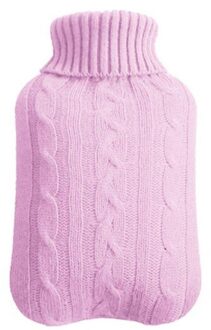 2000Ml Warm Water Fles Gebreide Cover Veilig Warm Water Fles Verwijderbare Gebreide Koude-Proof Warm Pouch Winter Beschermende cover roze