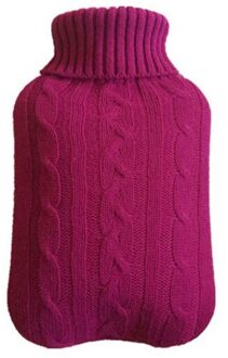 2000Ml Warm Water Fles Gebreide Cover Veilig Warm Water Fles Verwijderbare Gebreide Koude-Proof Warm Pouch Winter Beschermende cover wijn rood