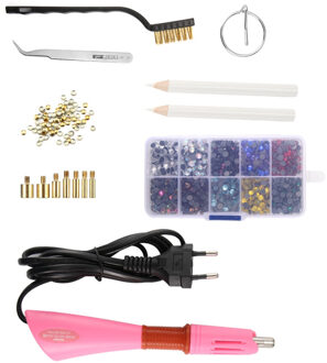 2000pcs Steentjes Hotfix Applicator met 7 Tips Crystal Glas Strass Fix Applicator Strass Wand Opbergtas EU/ US Plug EU plug enkel en alleen