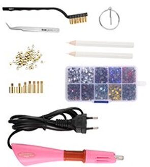 2000pcs Steentjes Hotfix Applicator met 7 Tips Crystal Glas Strass Fix Applicator Strass Wand Opbergtas EU/ US Plug EU plug reeks