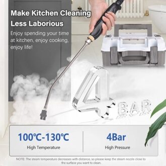 2000W Portable Steam Cleaner High Temperature Pressurized Steam Cleaning Machine Tankless and Heavy Duty Steamer for Kitchen Livingroom Bathroom Car