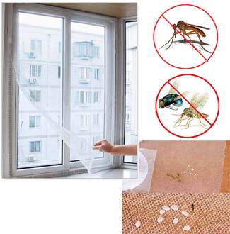 200Cm * 150Cm/130Cm * 150Cm Diy Flyscreen Gordijn Insect Fly Mosquito Insect Window Mesh screen BOM666 130x150cm wit