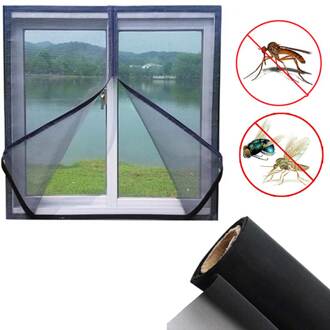 200Cm * 150Cm/130Cm * 150Cm Diy Flyscreen Gordijn Insect Fly Mosquito Insect Window Mesh screen BOM666 130x150cm zwart