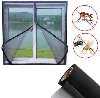200Cm * 150Cm/130Cm * 150Cm Diy Flyscreen Gordijn Insect Fly Mosquito Insect Window Mesh screen BOM666 150x200cm zwart