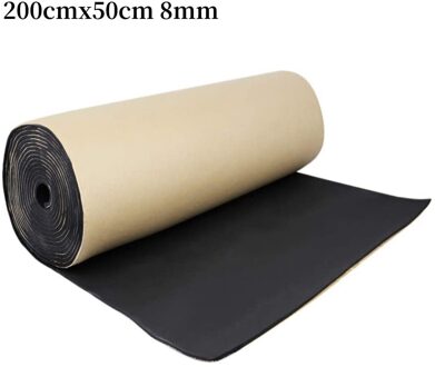200Cm X 50Cm 3/5/7/8Mm Auto Sound Deadener Mat Noise Proof motorkap Isolatie Deadening Motor Firewall Warmte Schuim Katoen Sticker 200cmx50cm 8mm