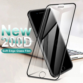 200D Curved Edge Protective Tempered Glass on the For iPhone 6S 6 7 8 Plus X XS Glass XR 11Pro Xs Max Screen Protector Film Case