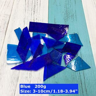200g Creatieve Multicolor Transparant Mozaïek Muur Handgemaakte Materialen Ambachten Home Decoratie DIY Glas Spiegel Inlay Tegels ZXY9836 blauw