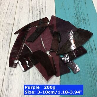 200g Creatieve Multicolor Transparant Mozaïek Muur Handgemaakte Materialen Ambachten Home Decoratie DIY Glas Spiegel Inlay Tegels ZXY9836 paars