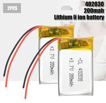 200Mah 3.7V 402030 042030 Lithium Li-Ion Polymeer Batterij Oplaadbare Li-Po Batterijen Voor Bluetooth Gps MP3 MP4 MP5 Psp 2stk
