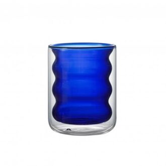 200Ml Bier Glazen Beker Fles Double Wall Gekleurde Draad Koffie Glazen Beker Dubbele Wand Geïsoleerde Wijn Whisky mok Blauw