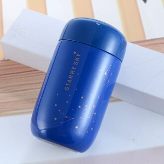 200Ml Geïsoleerde Thermos Flessen Sterrenhemel Mini Kleine Capaciteit Lekvrij Koffie Mok 304 Roestvrijstalen Thermoskan Paar blauw