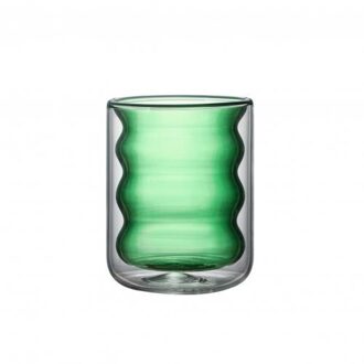 200Ml Gekleurde Draad Clear Koffie Glazen Beker Dubbele Muur Warmte-isolatie Wijn Whisky Mok Borosilicaatglas Water Drinkbeker groen