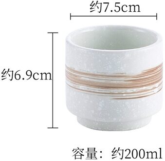 200Ml Japanse Stijl Theekopje Water Cup Steengoed Keramische Handgeschilderde Kungfu Theekopje Cuisine Drinkware WF9153
