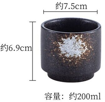 200Ml Japanse Stijl Theekopje Water Cup Steengoed Keramische Handgeschilderde Kungfu Theekopje Cuisine Drinkware WF9153