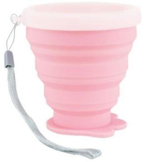 200ML Meng Klauw Siliconen Vouwen Cup Outdoor Cat Claw Telescopische Cup Reizen Outdoor Sport Water Cup Draagbare Met Cover roze