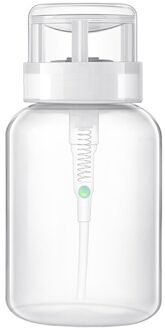 200ml Nagellak Lege Plastic Fles Alcohol Liquid Remover Pomp Water Dispenser Fles Nail UV Gel Cleaning Tool wit