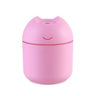 200Ml Ultrasone Mini Luchtbevochtiger Aroma Etherische Olie Diffuser Voor Home Auto Usb Fogger Anion Mist Maker Met Led night Lamp roze